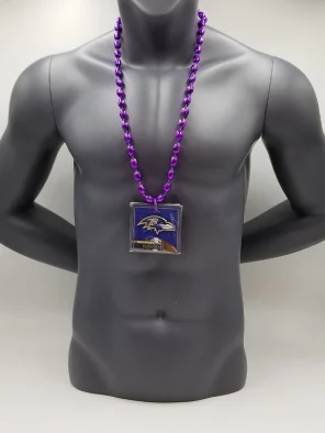 Baltimore Ravens Magnet Medallion On Purple On Bead
