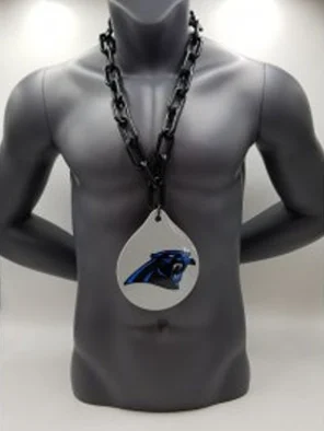 Carolina Panthers Teardrop Medallion On Chain
