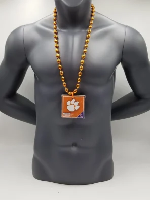Clemson Tigers Magnet Medallion On Orange Bead