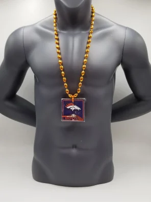 Denver Broncos Magnet Medallion On Orange Bead