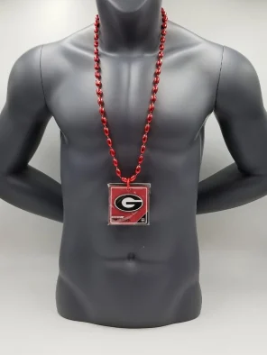 Georgia Bulldogs Magnet Medallion On Red Bead