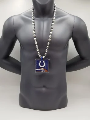 Indianapolis Colts Magnet Medallion On Silver Bead