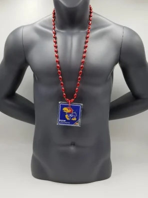 Kansas Jayhawks Magnet Medallion Red Bead