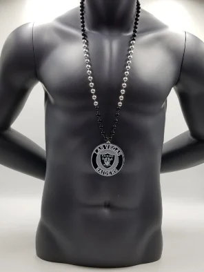 Las Vegas Raiders Round Medallion on Bead