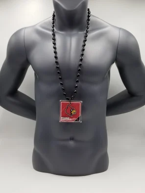 Louisville Cardinals Magnet Medallion On Black Bead
