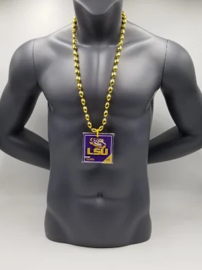 LSU Tigers Magnet Medallion On Gold Bead