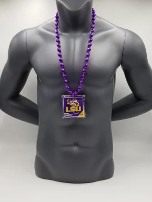 LSU Tigers Magnet Medallion On Purple Bead