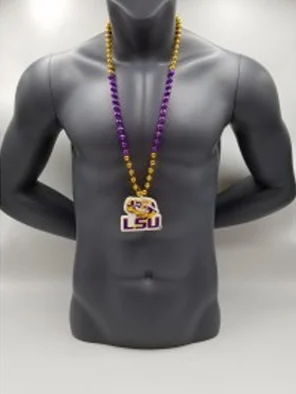 LSU Tigers Tiger Eye Medallion On Bead