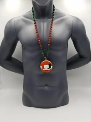 Miami Hurricanes Basketball Medallion On Bead
