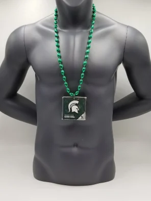 Michigan State Spartans Magnet Medallion On Green Bead
