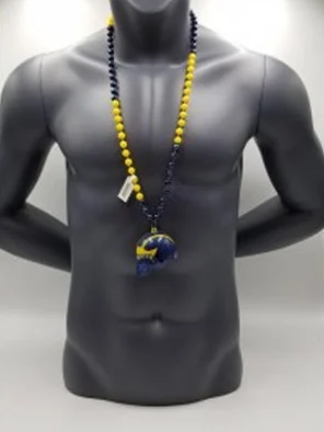 Michigan Wolverines Mini Helmet On Bead