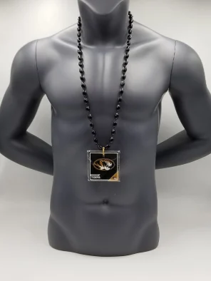 Missouri Tigers Magnet Medallion On Black Bead