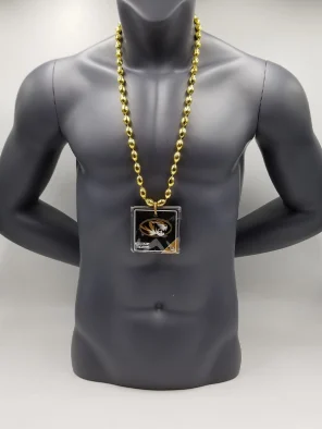 Missouri Tigers Magnet Medallion On Gold Bead