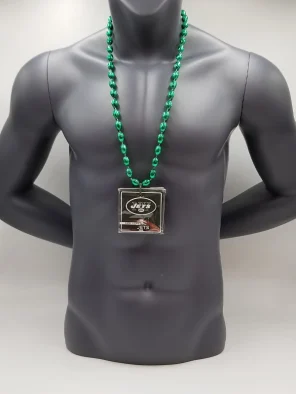 New York Jets Magnet Medallion On Green Bead