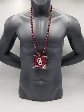 Oklahoma Sooners Magnet Medallion On Maroon Bead