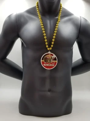 San Francisco 49ers Big Medallion On Gold Bead