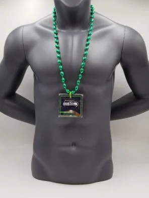 Seattle Seahawks Magnet Medallion On Green Bead