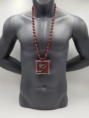 South Carolina Gamecocks Magnet Medallion On Red Bead