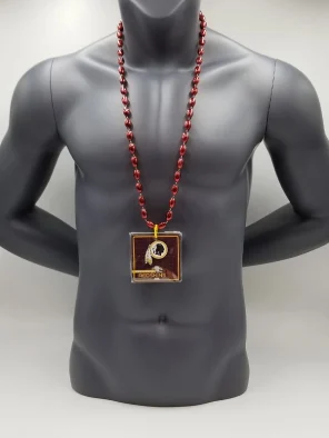 Washington Redskins Magnet Medallion On Maroon Bead