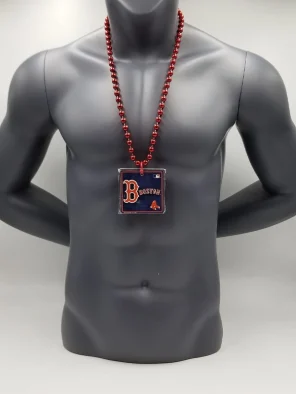 Boston Red Magnet Medallion Red Bead