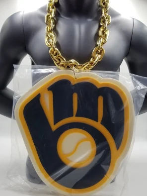 Milwaukee Brewers Big Blue Foam Gold Chain