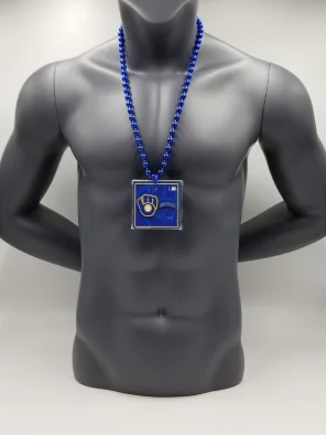 Milwaukee Brewers Magnet Medallion Blue Bead