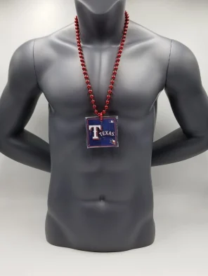 Texas Rangers Magnet Medallion Red Bead